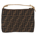 FENDI Zucca Canvas Hand Bag Black Brown Auth 195959V-3