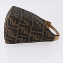 FENDI Zucca Canvas Hand Bag Black Brown Auth 195959V-4