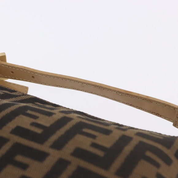 FENDI Zucca Canvas Hand Bag Black Brown Auth 195959V