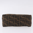 FENDI Zucca Canvas Hand Bag Black Brown Auth 195959V-9