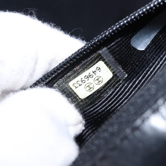 CHANEL Matelasse Chain Shoulder Bag Lamb Skin Black Silver CC Auth 195960A