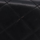 CHANEL Matelasse Chain Shoulder Bag Lamb Skin Black Silver CC Auth 195960A-3