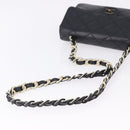 CHANEL Matelasse Chain Shoulder Bag Lamb Skin Black Silver CC Auth 195960A-8