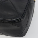 CHANEL Matelasse Chain Shoulder Bag Lamb Skin Gold Black CC Auth 195961V-9