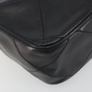 CHANEL Matelasse Chain Shoulder Bag Lamb Skin Gold Black CC Auth 195961V-15