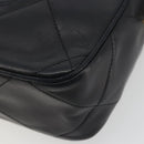 CHANEL Matelasse Chain Shoulder Bag Lamb Skin Gold Black CC Auth 195961V-16