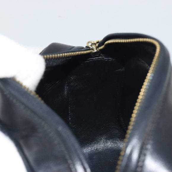 CHANEL Matelasse Chain Shoulder Bag Lamb Skin Gold Black CC Auth 195961V