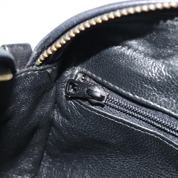 CHANEL Matelasse Chain Shoulder Bag Lamb Skin Gold Black CC Auth 195961V
