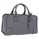 LOEWE Amazona 28 Hand Bag Leather Gray Gold Auth 195962M-1