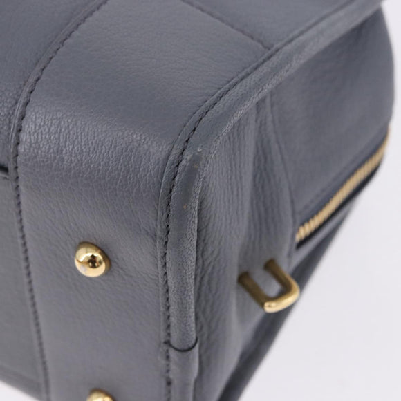 LOEWE Amazona 28 Hand Bag Leather Gray Gold Auth 195962M