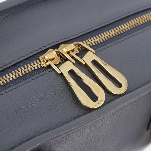 LOEWE Amazona 28 Hand Bag Leather Gray Gold Auth 195962M