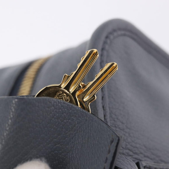 LOEWE Amazona 28 Hand Bag Leather Gray Gold Auth 195962M