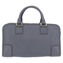 LOEWE Amazona 28 Hand Bag Leather Gray Gold Auth 195962M-2