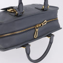 LOEWE Amazona 28 Hand Bag Leather Gray Gold Auth 195962M-6