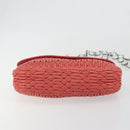 Miu Miu Matelasse Chain Shoulder Bag Leather Pink Silver Auth 195963A-5
