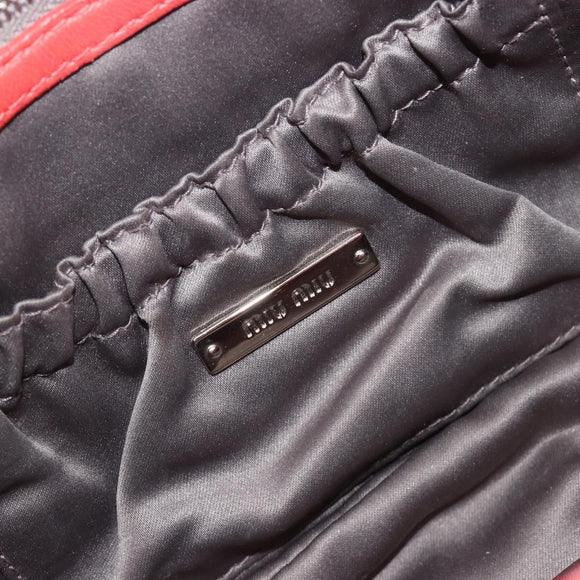 Miu Miu Matelasse Chain Shoulder Bag Leather Pink Silver Auth 195963A