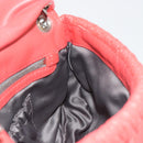 Miu Miu Matelasse Chain Shoulder Bag Leather Pink Silver Auth 195963A-21