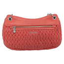 Miu Miu Matelasse Chain Shoulder Bag Leather Pink Silver Auth 195963A-2