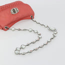 Miu Miu Matelasse Chain Shoulder Bag Leather Pink Silver Auth 195963A-7