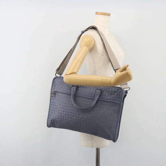 BOTTEGA VENETA INTRECCIATO Briefcase Leather 2way Light Blue Auth 195968A
