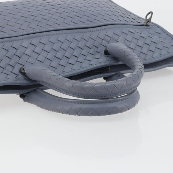 BOTTEGA VENETA INTRECCIATO Briefcase Leather 2way Light Blue Auth 195968A