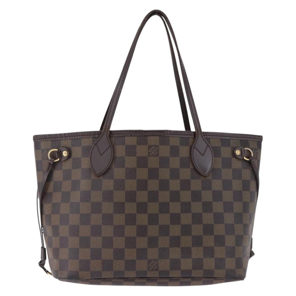 LOUIS VUITTON Damier Ebene Neverfull PM Tote Bag N51109 LV Auth 195969