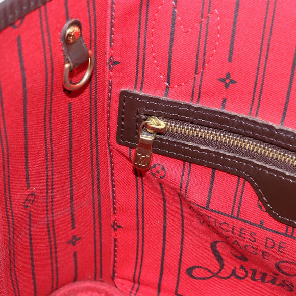 LOUIS VUITTON Damier Ebene Neverfull PM Tote Bag N51109 LV Auth 195969