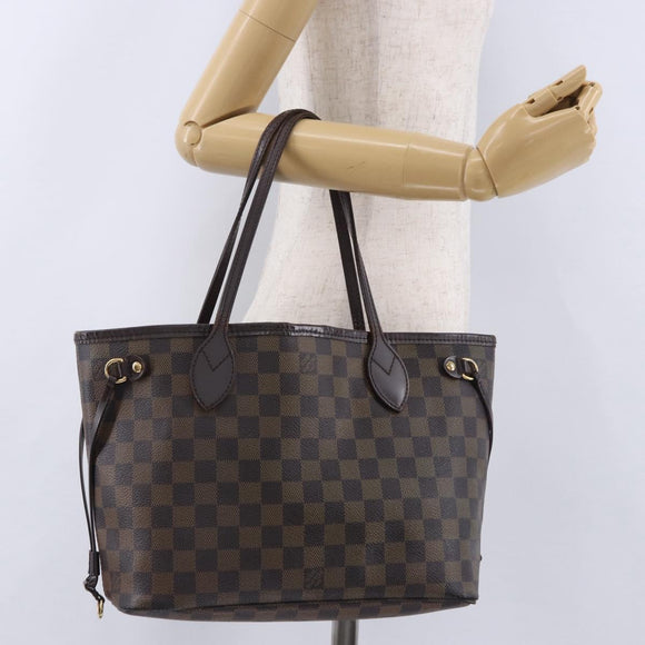 LOUIS VUITTON Damier Ebene Neverfull PM Tote Bag N51109 LV Auth 195969