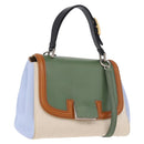 FENDI Hand Bag Canvas 2way Beige Silver Auth 195971A-1