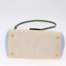 FENDI Hand Bag Canvas 2way Beige Silver Auth 195971A-5