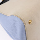FENDI Hand Bag Canvas 2way Beige Silver Auth 195971A-18