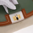 FENDI Hand Bag Canvas 2way Beige Silver Auth 195971A-21