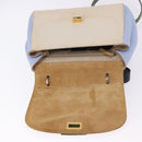 FENDI Hand Bag Canvas 2way Beige Silver Auth 195971A-9