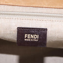 FENDI Hand Bag Canvas 2way Beige Silver Auth 195971A-22