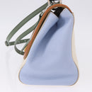 FENDI Hand Bag Canvas 2way Beige Silver Auth 195971A-3