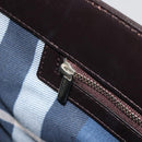 BURBERRY Hand Bag Straw Beige Silver Auth 195974A-19