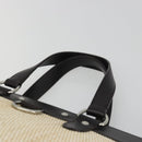 BURBERRY Hand Bag Straw Beige Silver Auth 195974A-8