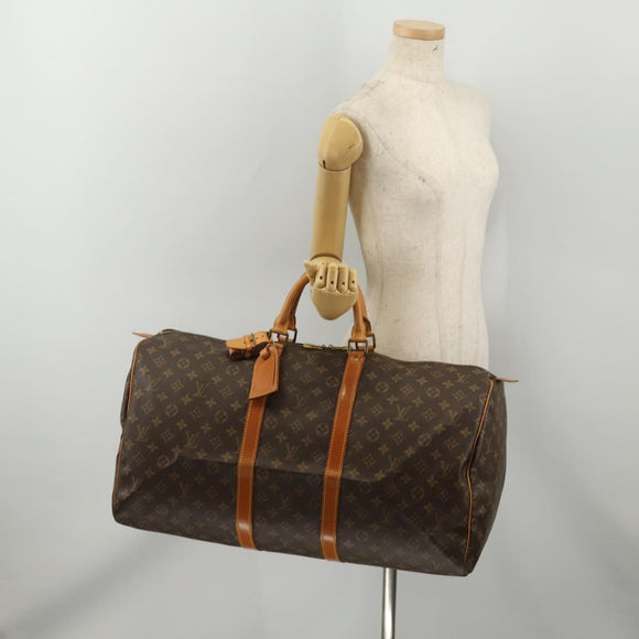 LOUIS VUITTON Monogram Keepall 55 Boston Bag M41424 LV Auth 195976A