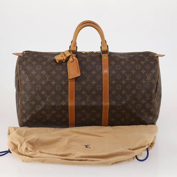 LOUIS VUITTON Monogram Keepall 55 Boston Bag M41424 LV Auth 195976A