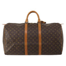 LOUIS VUITTON Monogram Keepall 55 Boston Bag M41424 LV Auth 195976A-3