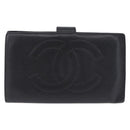 CHANEL Long Wallet Caviar Skin Black Gold CC Auth 195978-13