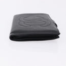 CHANEL Long Wallet Caviar Skin Black Gold CC Auth 195978-3