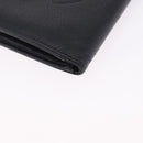CHANEL Long Wallet Caviar Skin Black Gold CC Auth 195978-7