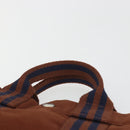 HERMES Fourre Tout PM Hand Bag Canvas Brown Silver Auth 195979A-8