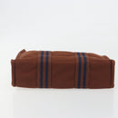 HERMES Fourre Tout PM Hand Bag Canvas Brown Silver Auth 195979A-9