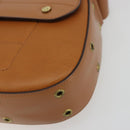Christian Dior Street Chic Shoulder Bag Leather Brown Gold Auth 195980V-9