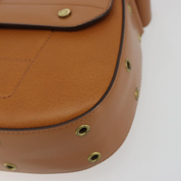 Christian Dior Street Chic Shoulder Bag Leather Brown Gold Auth 195980V