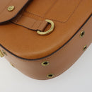 Christian Dior Street Chic Shoulder Bag Leather Brown Gold Auth 195980V-14