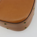 Christian Dior Street Chic Shoulder Bag Leather Brown Gold Auth 195980V-16