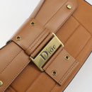 Christian Dior Street Chic Shoulder Bag Leather Brown Gold Auth 195980V-17